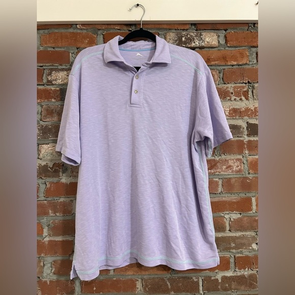 Tommy Bahama Lavender Polo Shirt Size L - Picture 1 of 7